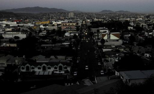 Auch die Stadt Tijuana auf mexikanischer Seite lag im Dunkeln