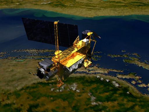 Der US-Forschungssatellit UARS (Upper Atmosphere Research Satellite)