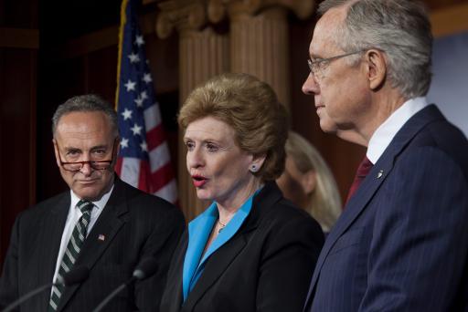 Die demokratischen Senatoren Chuck Schumer (New York), Debbie Stabenow (Michigan) und Harry Reid (Nevada)