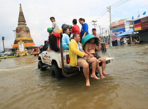 Überschwemmungen in Thailand: Ayutthaya City unter Wasser