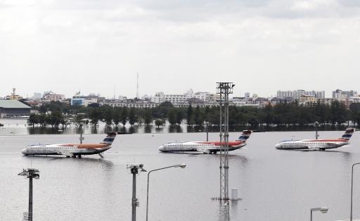 Auch Bangkoks Flunghafen Don Mueang steht unter Wasser