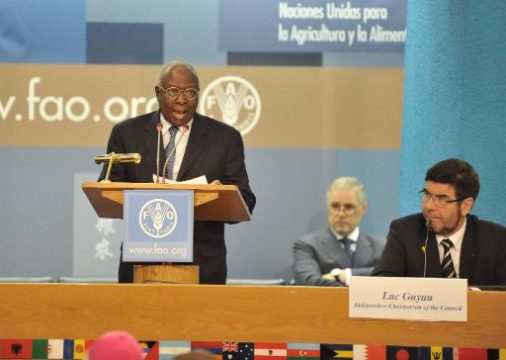 Jacques Diouf, Generaldirektor der UN-Welternähungs- und Landwirtschaftsorganisation (FAO) beim Welternährungstag in Rom