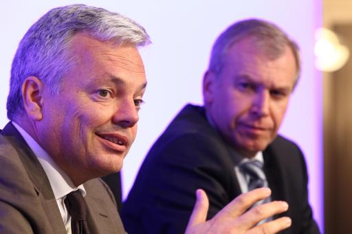 Didier Reynders und Yves Leterme am Dienstagabend (4.10.)