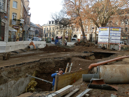 Bauarbeiten in der Eupener Innenstadt