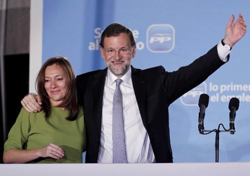 Wahlsieger: Mariano Rajoy mit Gattin Elvira Fernandez