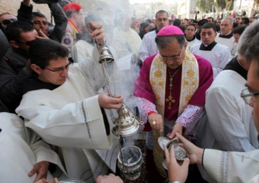Heiligabend: der lateinische Patriarch Fouad Twal in Bethlehem