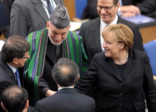 Karsai und Merkel in Bonn (5. Dezember)