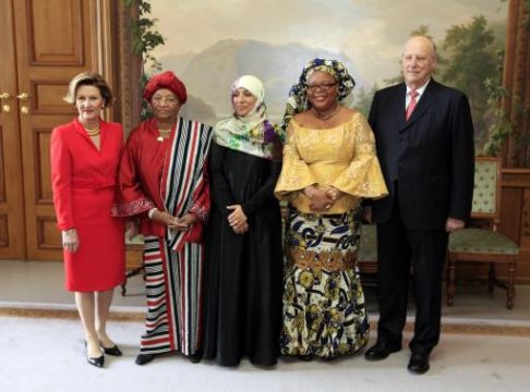 Königin Sonja, Ellen Johnson-Sirleaf, Tawakkul Karman, Leymah Gbowee und König Harald