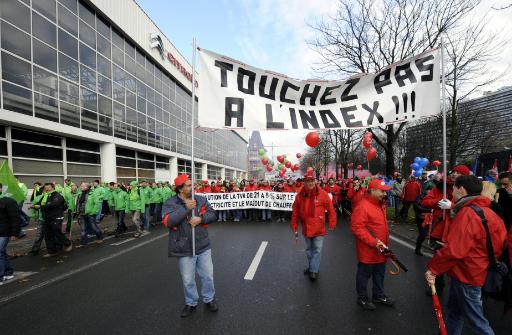 Protest der Gewerkschaften in Brüssel