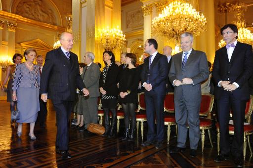 König Albert II. und Königin Paola beim traditionellen Empfang der Minister und des Premiers&