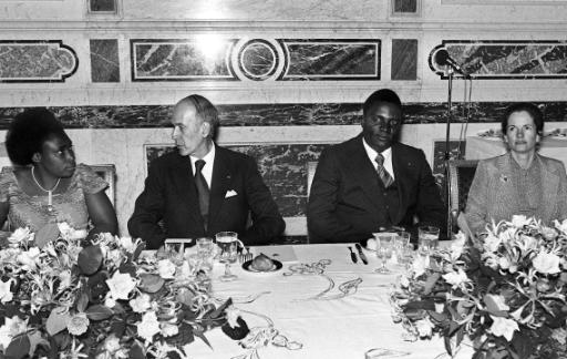 Ruandas Präsident Juvenal Habyarimana 1977 zu Gast bei seinem französischen Kollegen Valery Giscard d'Estaing