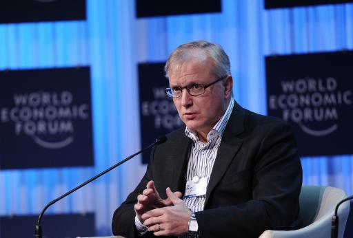 EU-Währungskommissar Olli Rehn in Davos