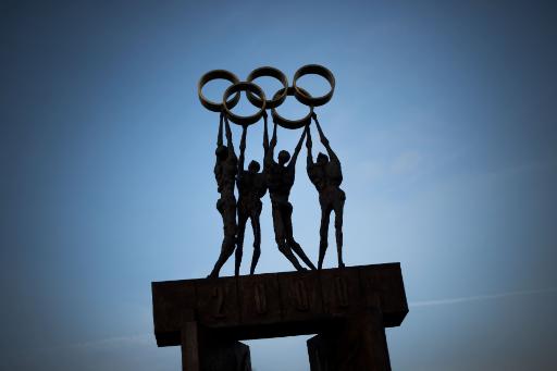 Skulptur mit den Olympischen Ringen vor dem Hauptquartier des IOC in Lausanne