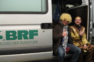 Die BRF-Mitarbeiter Volker Krings und Andy Clooth