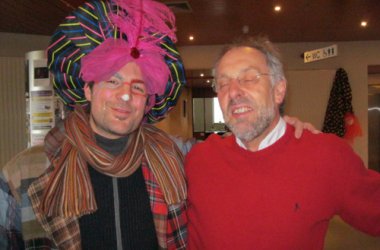 Die BRF-Mitarbeiter Adrian Küchenberg und Rolf Peters