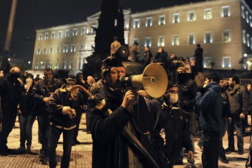 Proteste vor dem griechischen Parlament in Athen