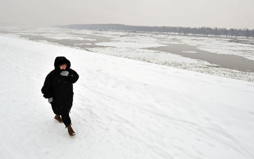 Am Danube-Fluss in Belgrad, 6. Februar