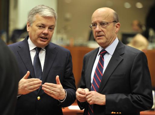 Belgiens und Frankreichs Außenminister Didier Reynders und Alain Juppé