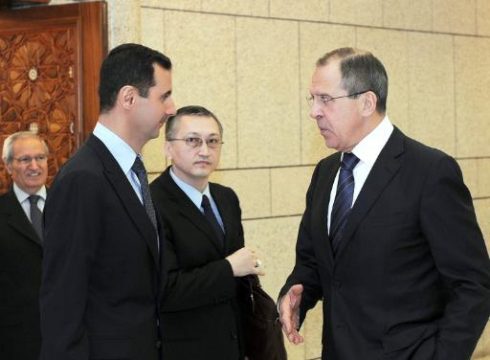 Syriens Präsident Assad mit Russlands Außenminister Lawrow