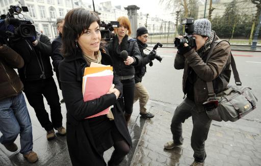 Innenministerin Joëlle Milquet vor der Sitzung des Kernkabinetts