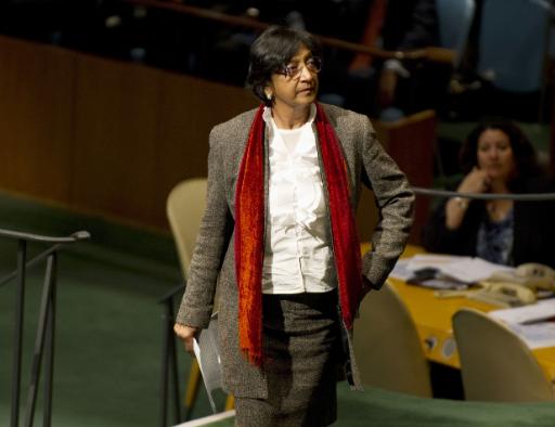 UN-Menschenrechtskommissarin Navi Pillay vor der UN-Vollversammlung in New York