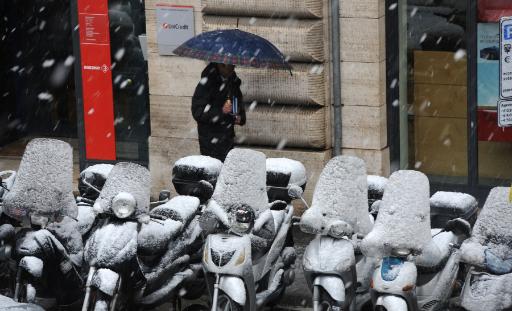 Ein seltenes Schauspiel: Schneeflocken in Rom