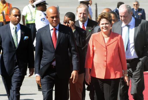 Haitis Präsident Michel Martelly empfängt Brasiliens Präsidentin Dilma Rousseff