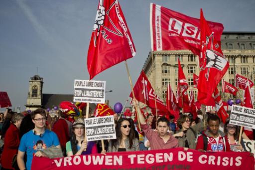 Demonstration für Abtreibung in Brüssel