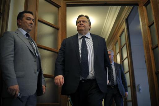 Griechenlands Finanzminister Evangelos Venizelos im Parlament von Athen