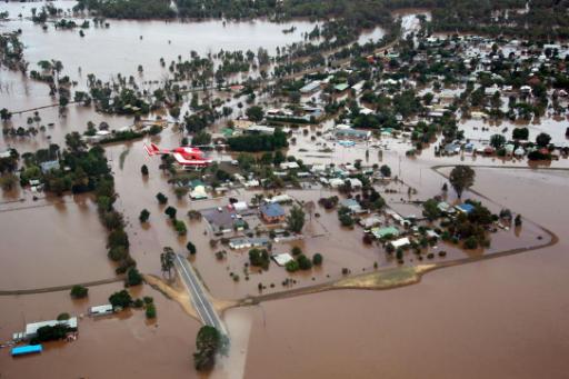 Die australische Stadt Wagga Wagga unter Schlamm und Wasser