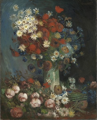 "Stillleben mit Wiesenblumen und Rosen" von Vincent Van Gogh