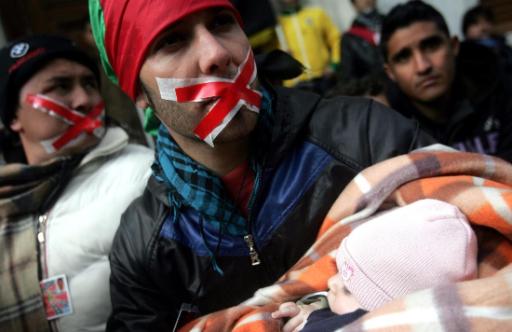 Protest von Flüchtlingen in Athen (1. Februar)