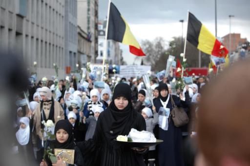 Weißer Marsch für Imam in Anderlecht