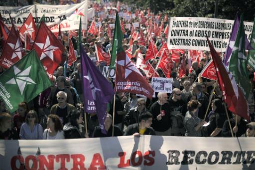 Spanier protestieren erneut gegen Arbeitsmarktreform (Bild aus Madrid)