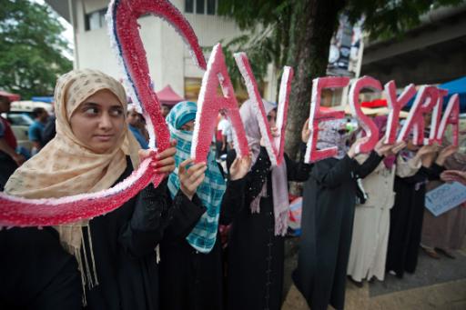 In Malaysia lebende Syrer protestieren gegen das Assad-Regime