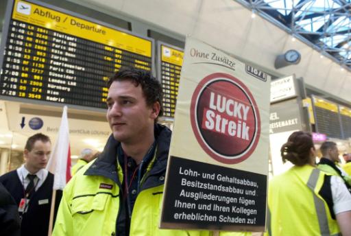 Streik am Flughafen Tegel in Berlin
