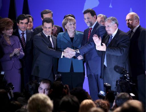 Ziemlich beste Freunde: Nicolas Sarkozy, Angela Merkel und Mariano Rajoy