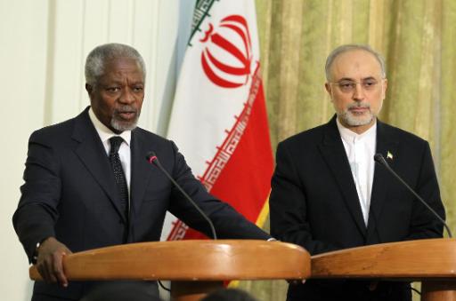 Der internationale Syrien-Sondergesandte Kofi Annan und der iranische Außenminister Ali Akbar Salehi