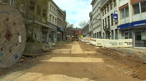 Straßenarbeiten in Eupen