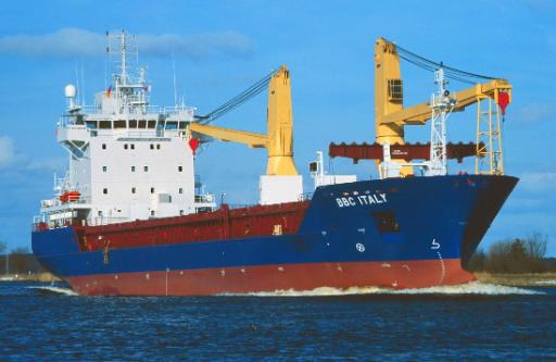 Der deutsche Frachter "Atlantic Cruiser", später zu "BBC Italy" umbenannt