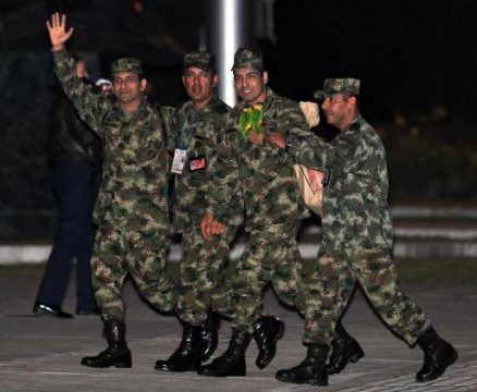 Von den Farc freigelassene Militärs