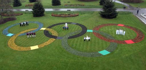 100 Tage bis Olympia - Blumenteppich in Kew Gardens