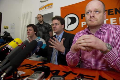 Die Piraten: Andreas Baum, Sebastian Nerz und Bernd Schlömer