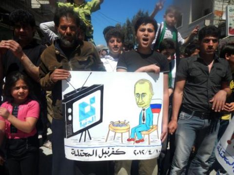 Auch auf Wladimir Putin sind die Demonstranten nicht gut zu sprechen