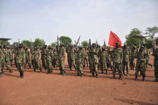 Sudanenische Soldaten in einem Lager nahe der Grenzstadt Bentiu