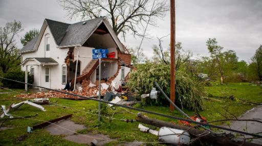 Der Tornado hinterlässt seine Spuren in Thurman, Iowa