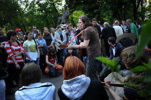Oppositionscamp in Moskau