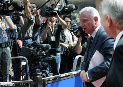 Der griechische Interims-Premier Pikrammenos vor dem Gipfel in Brüssel