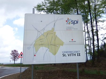 Infotafel der SPI im Gewerbegebiet St. Vith II