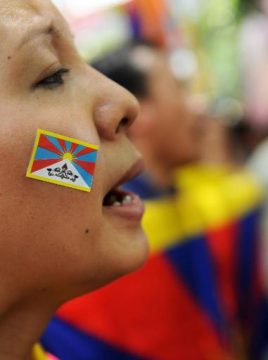 Protest gegen die chinesische Herrschaft (Neu Delhi, 23. Mai)